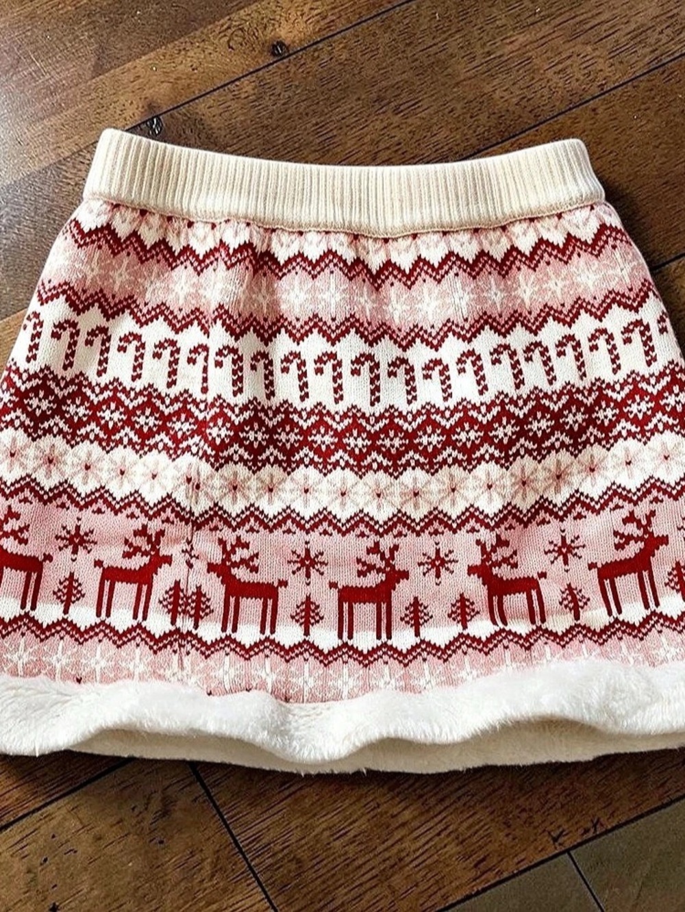 Girls' Holiday Knit Skirt & Cardigan Set in Red & Pink Like